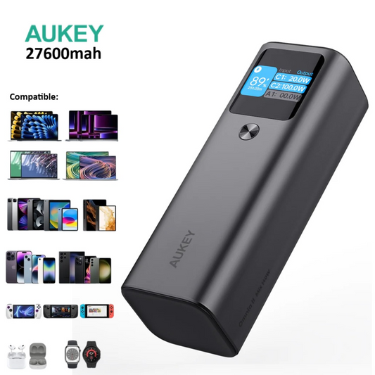 Power Bank with Smart Digital Display 27600mah 140w - Aukey pb-y45