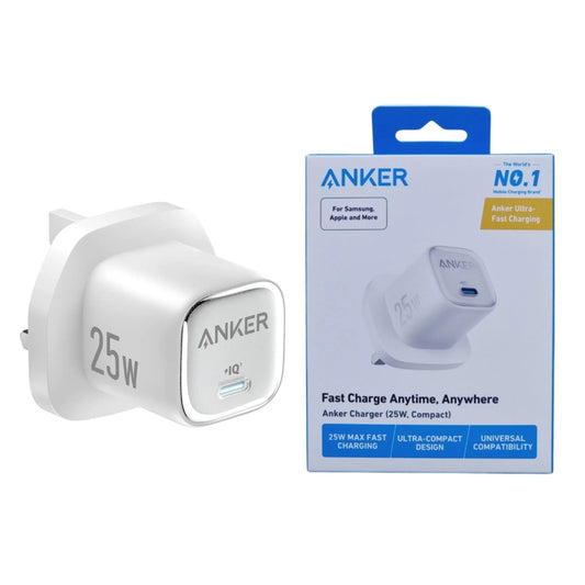 Anker 25W charger Qatar A2656K21 white front view