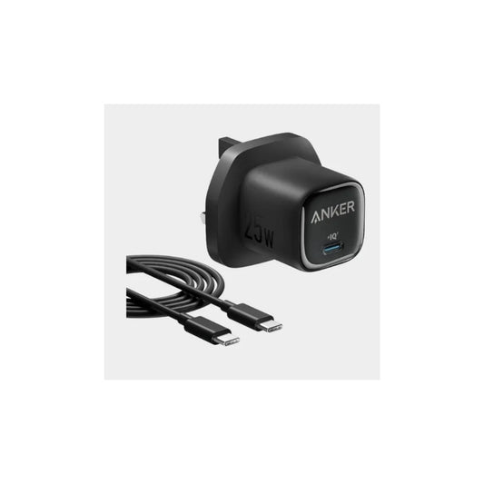 Anker 25W charger Qatar B2656K11 black front view