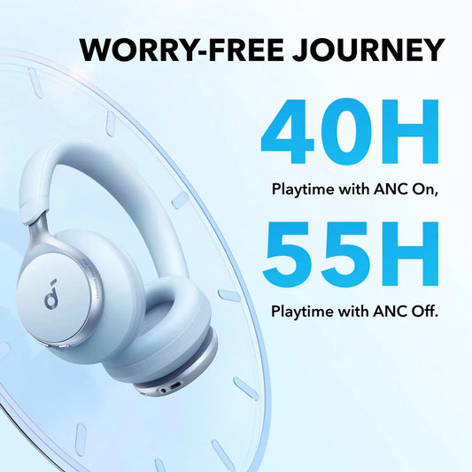 Anker Space One ANC headphones Qatar blue over-ear design