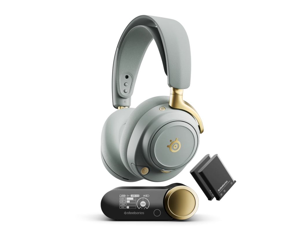 SteelSeries Arctis Nova Elite wireless gaming headset Black and Sage Gold Qatar