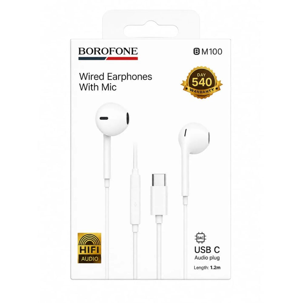 buy BOROFONE BM100 Pro Type-C earphones Qatar front view