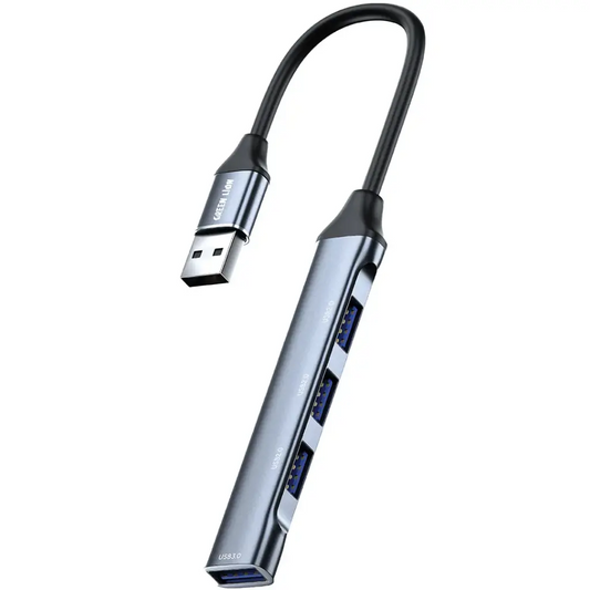 Green Lion 4-in-1 USB hub Qatar in black for expanding computer connectivity