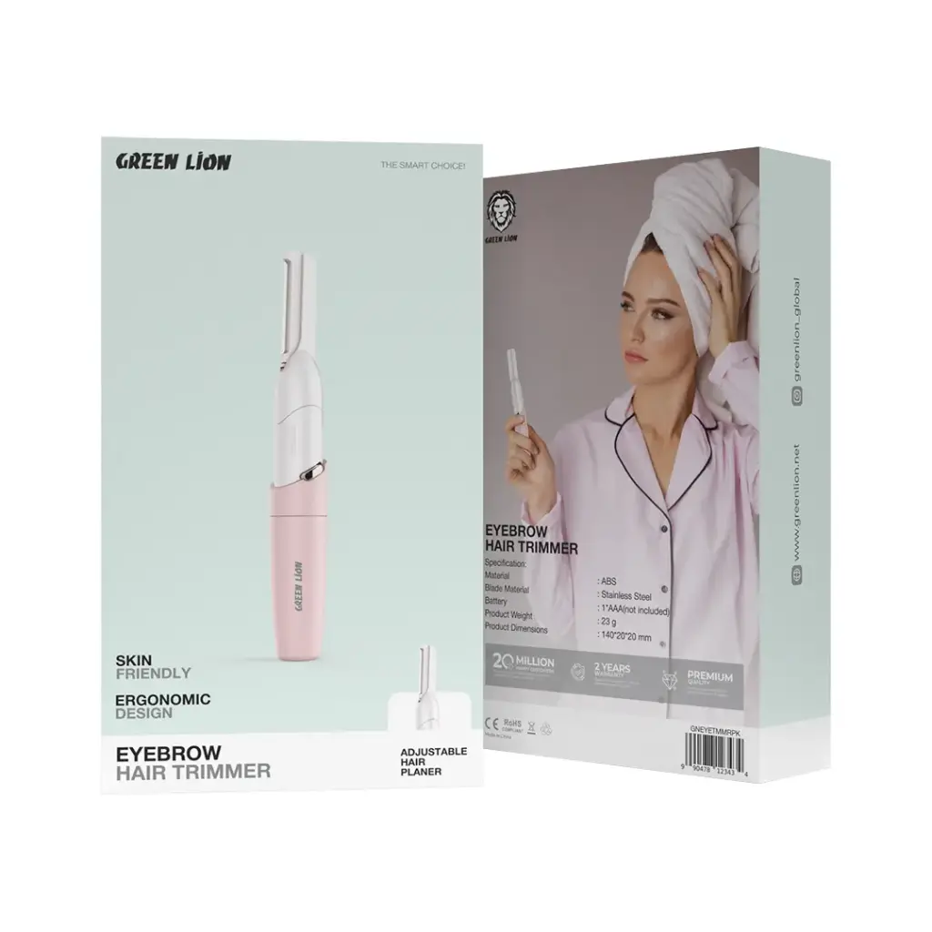 Green Lion eyebrow hair trimmer Qatar with ergonomic body for precise eyebrow grooming