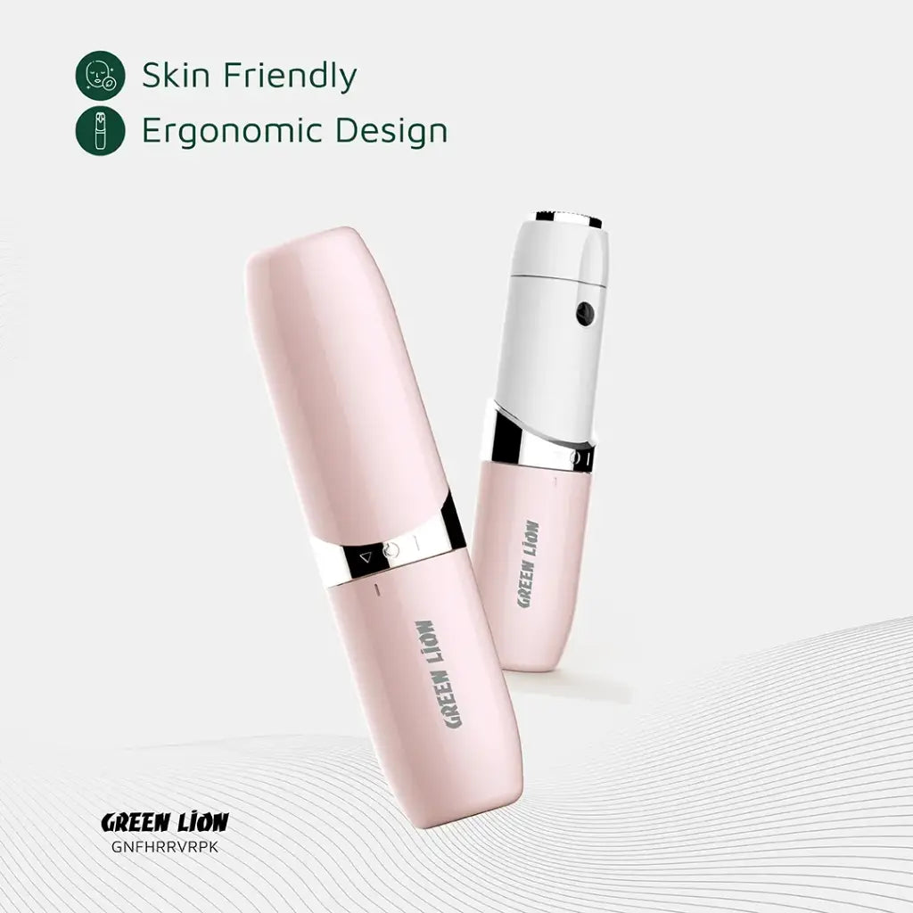 Green Lion facial hair remover Qatar showing ergonomic body and LED indicator