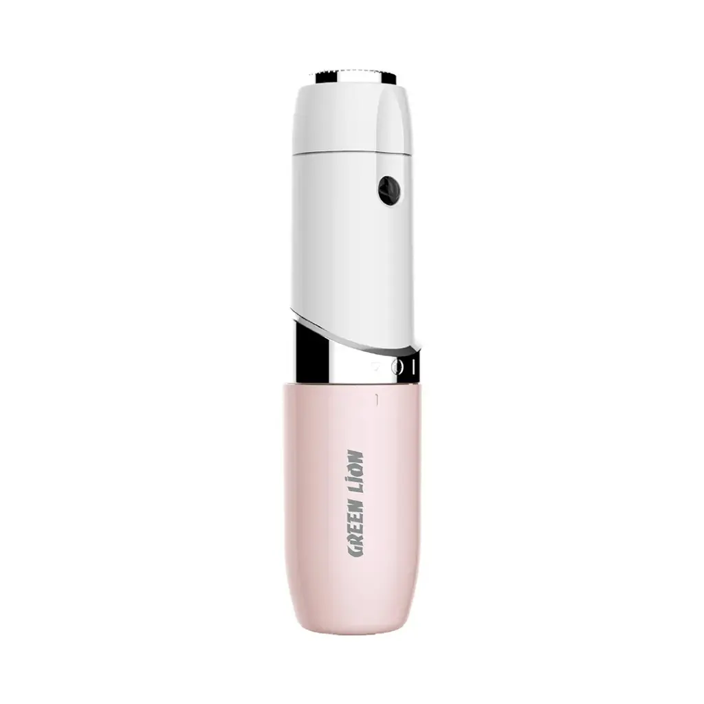 Green Lion facial hair remover Qatar in pink with stainless steel grooming blade