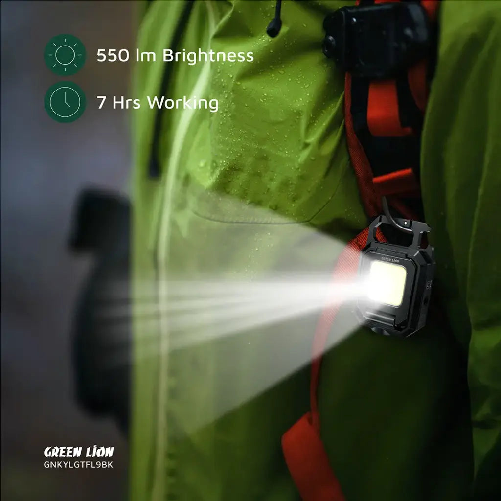 Green Lion USB-C keychain flashlight Qatar with COB and XPE LED lighting