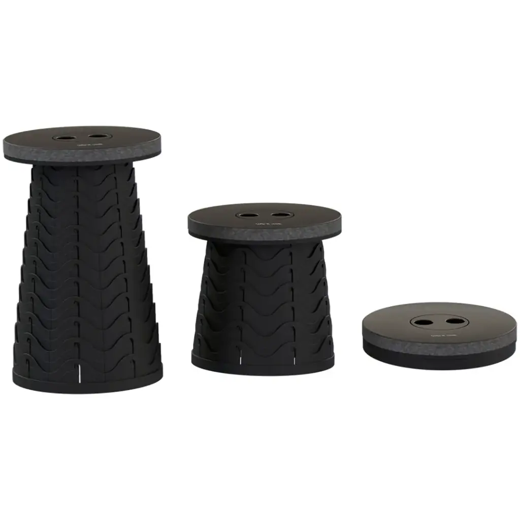 - Green Lion black camping table and telescopic stool set for picnics Qatar