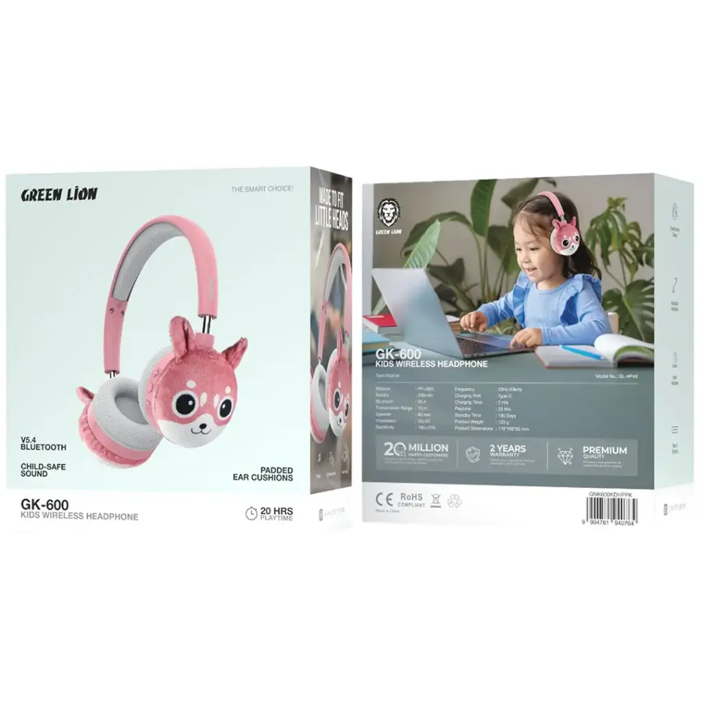 Green Lion GK-600 pink Bluetooth headphones Qatar showing the adjustable headband