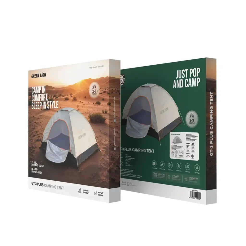 Green Lion lightweight camping tent Qatar with ventilated mesh and fibreglass poles