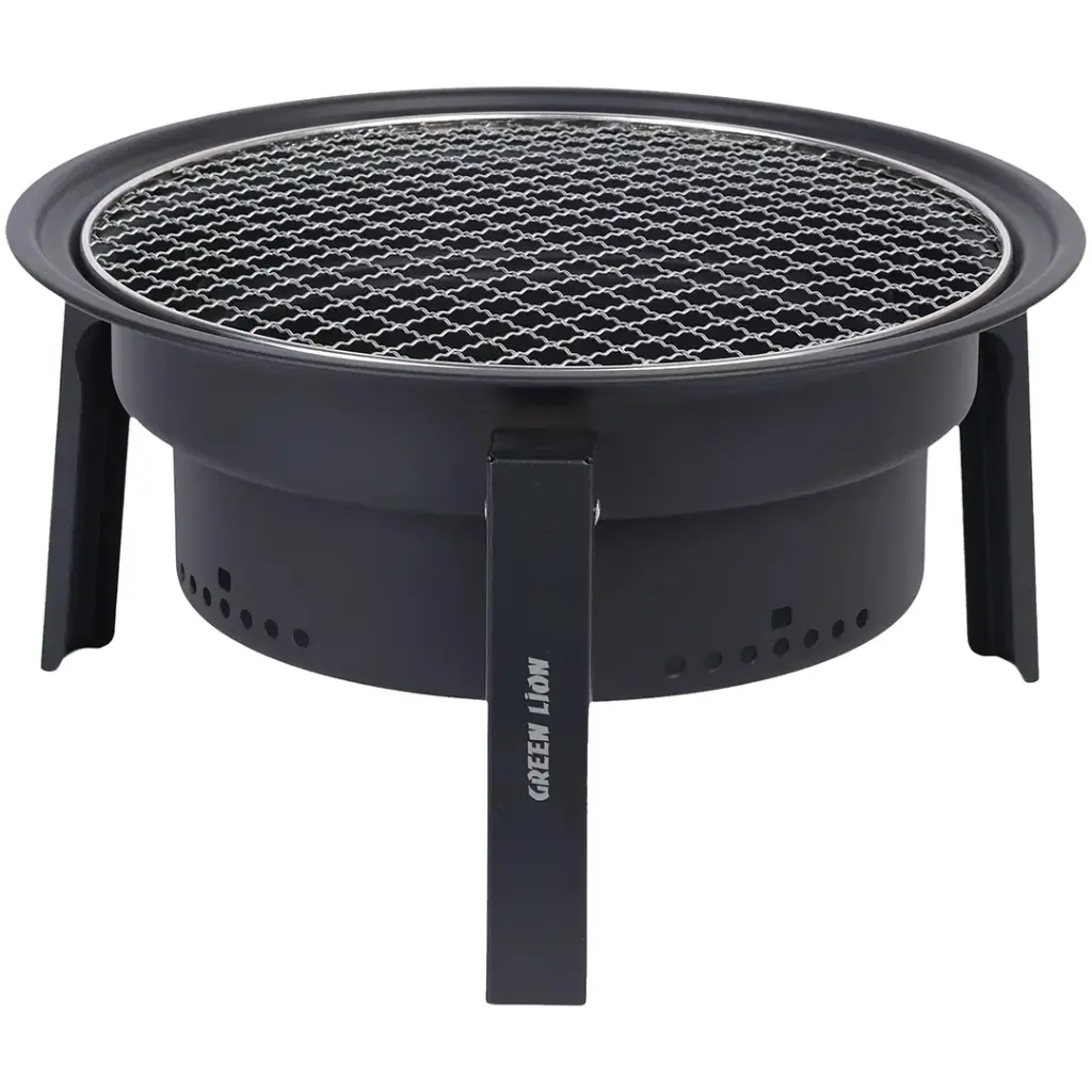 Green Lion Grill Sphere foldable BBQ grill Qatar in black with compact portable design