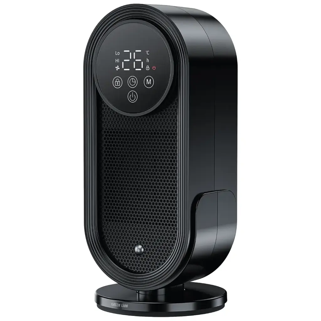 Green Lion Heater Lite 1500W fan heater Qatar black GHT1500 front view