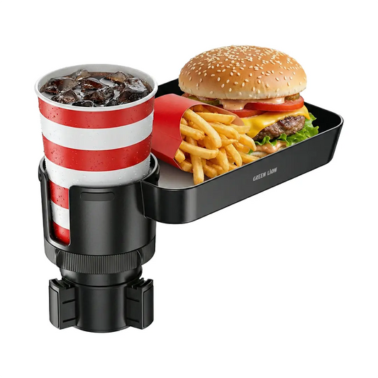 Green Lion Multi-Function Car Cup Holder Tray Qatar in black with 229 × 185 mm tray