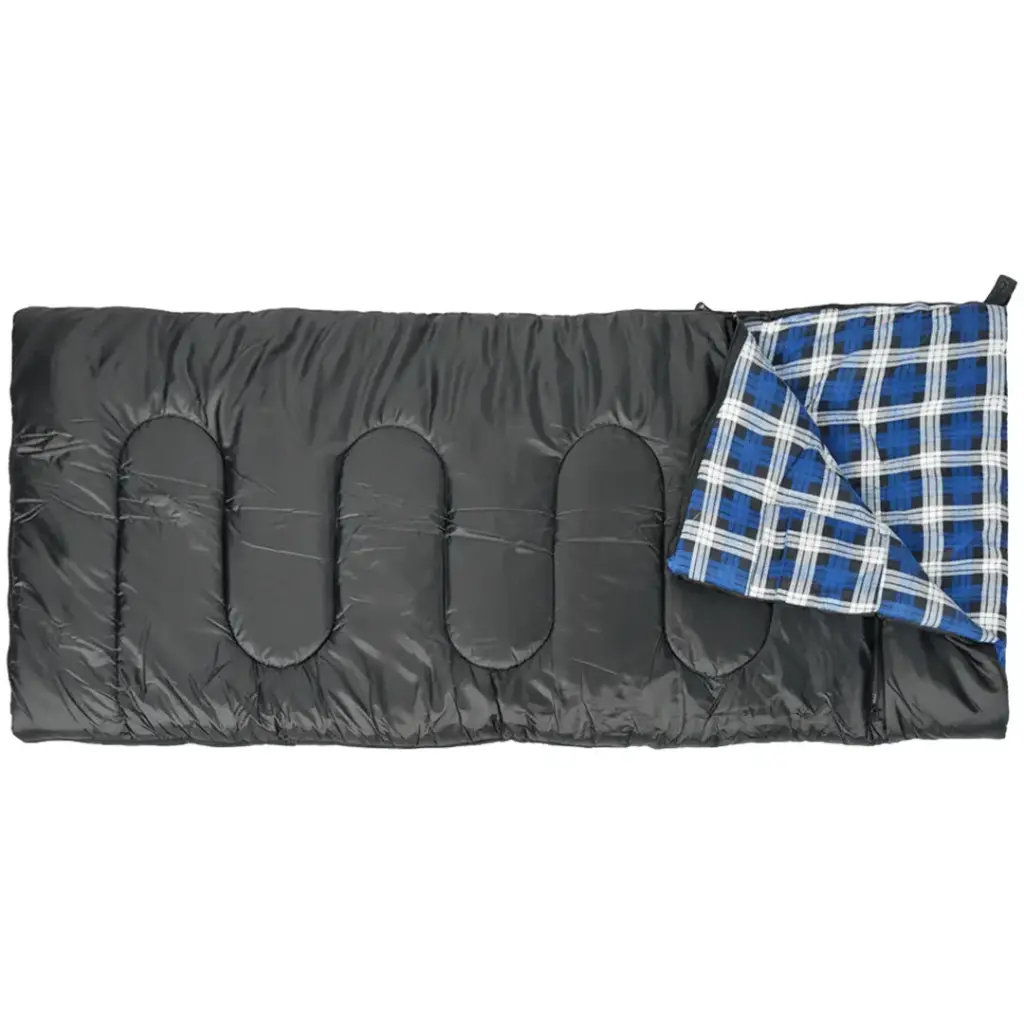 Green Lion Sleep Mate camping sleeping bag Qatar in black with flannel lining