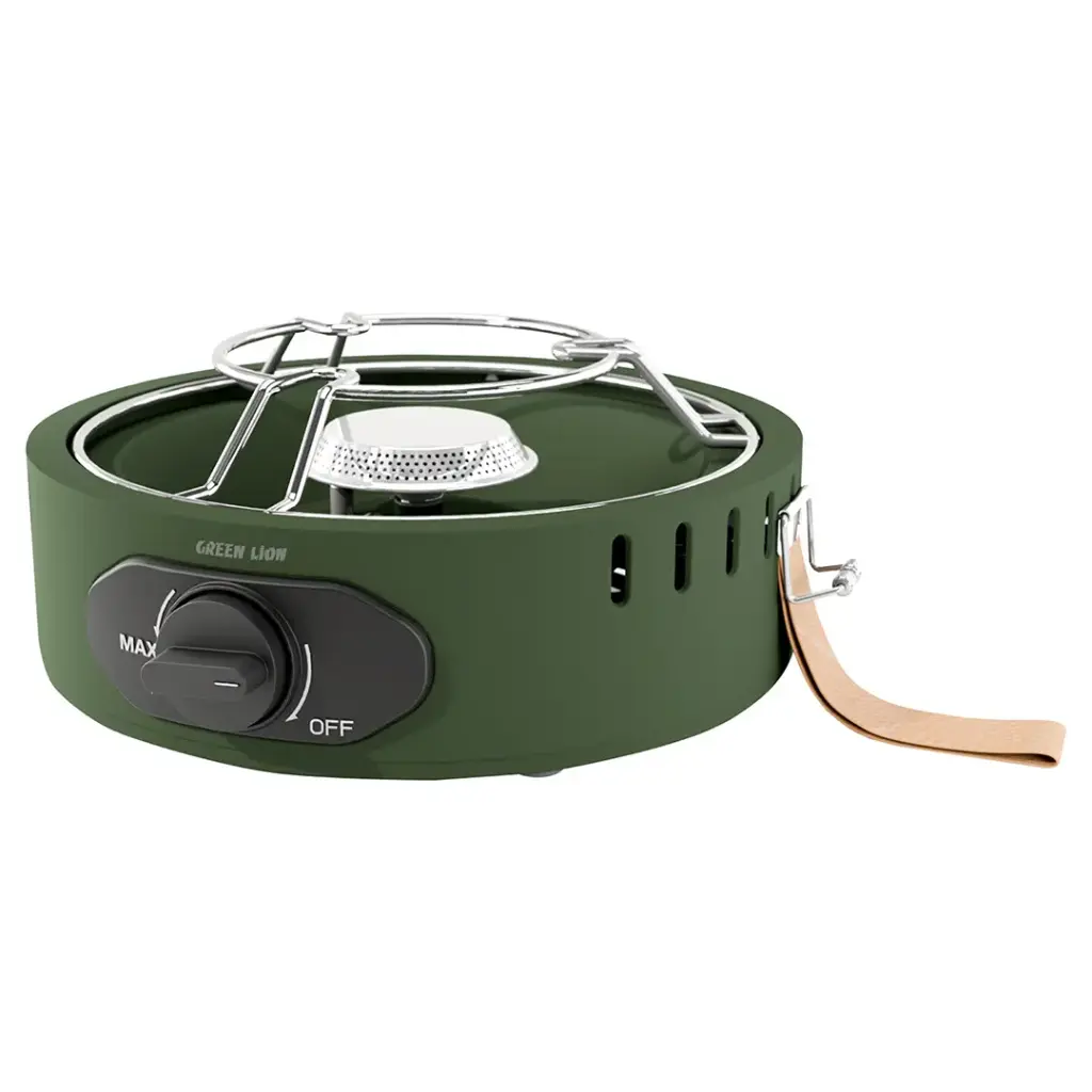 Green Lion Solo Flame camping gas stove Qatar in green with portable design