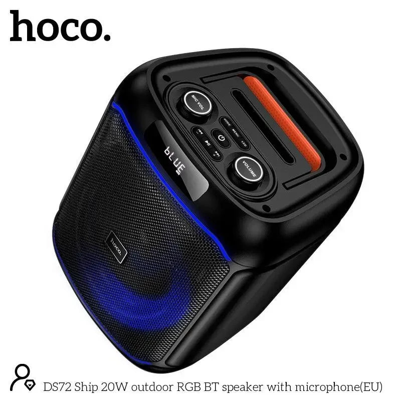 loud speaker for party Qatar HOCO DS72 full setup