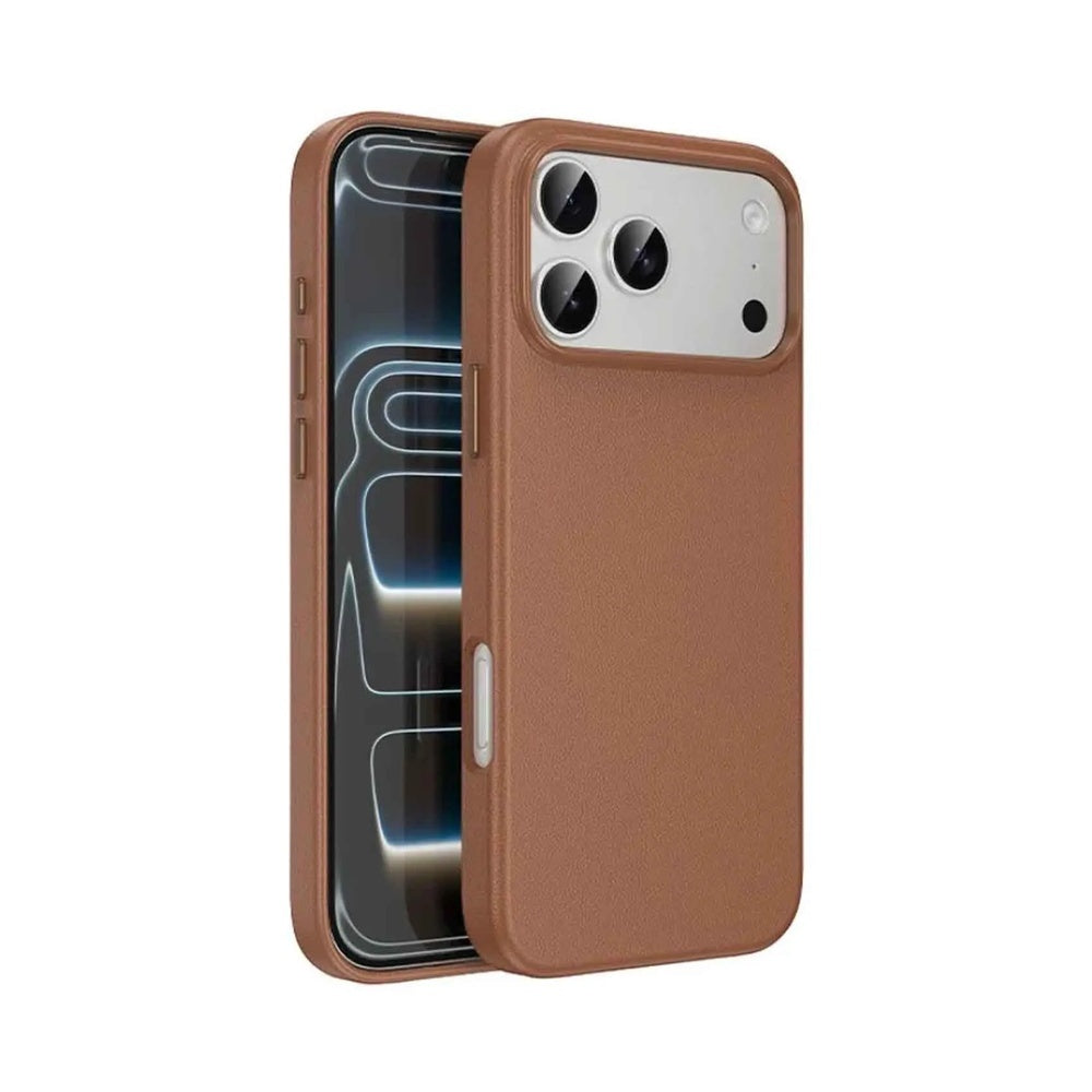 HOCO DG29 iPhone 17 Pro Max leather phone case Brown Qatar