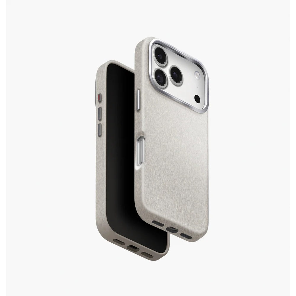 HOCO DG29 iPhone 17 Pro Max leather phone case Light Grey Qatar