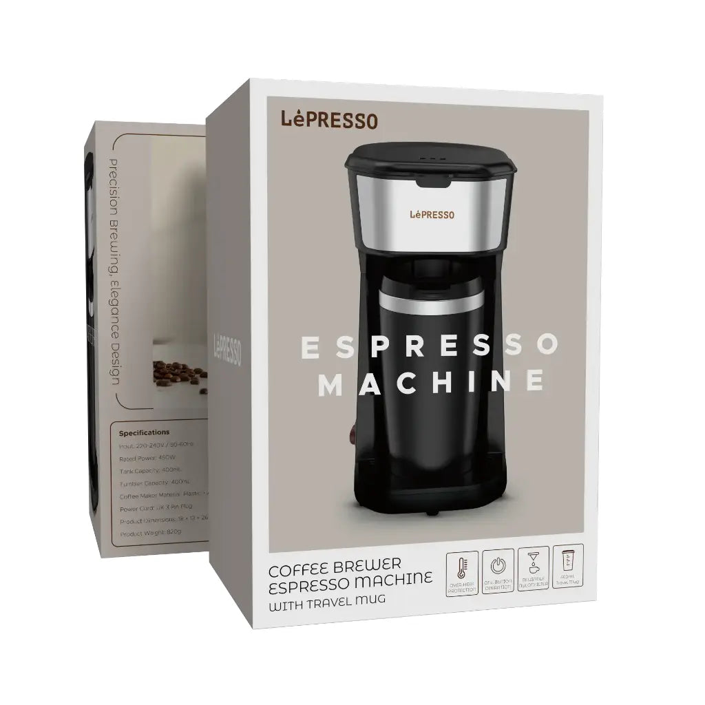 LePresso Instant Coffee Maker with Travel Mug 450W LPCMTMBK Black