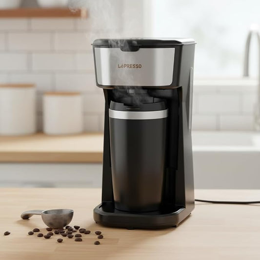 LePresso Instant Coffee Brewer with 400ml Travel Mug