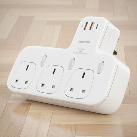 Moxedo power extension adapter Qatar with 3 AC outlets