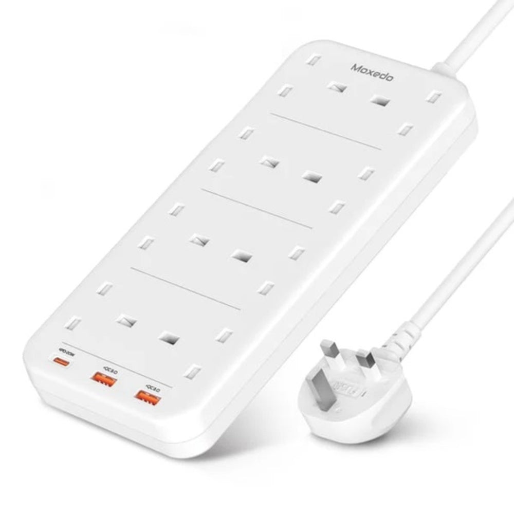 Moxedo power strip Qatar with 8 AC outlets and 3 USB ports
