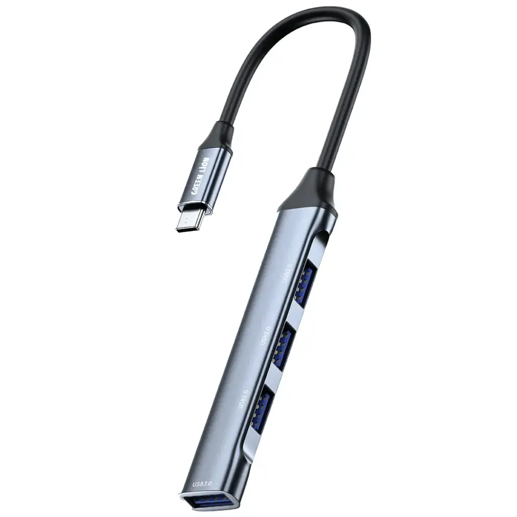 Porodo 4-in-1 USB-C hub Qatar in black for compatible laptops and devices