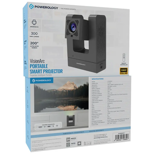 Powerology VisionArc Portable Smart Projector Qatar side view
