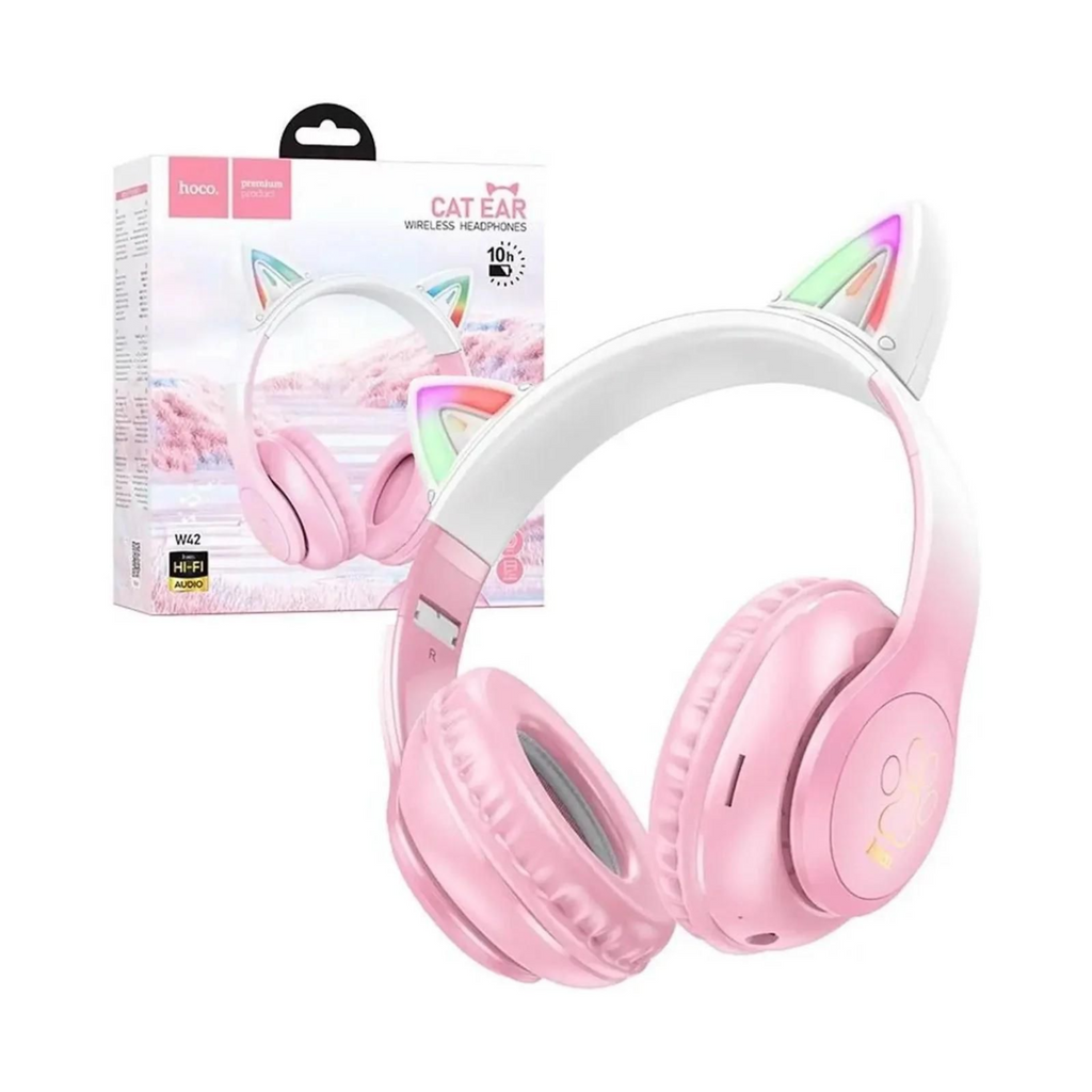 HOCO W42 cat ear wireless headphones pink Qatar