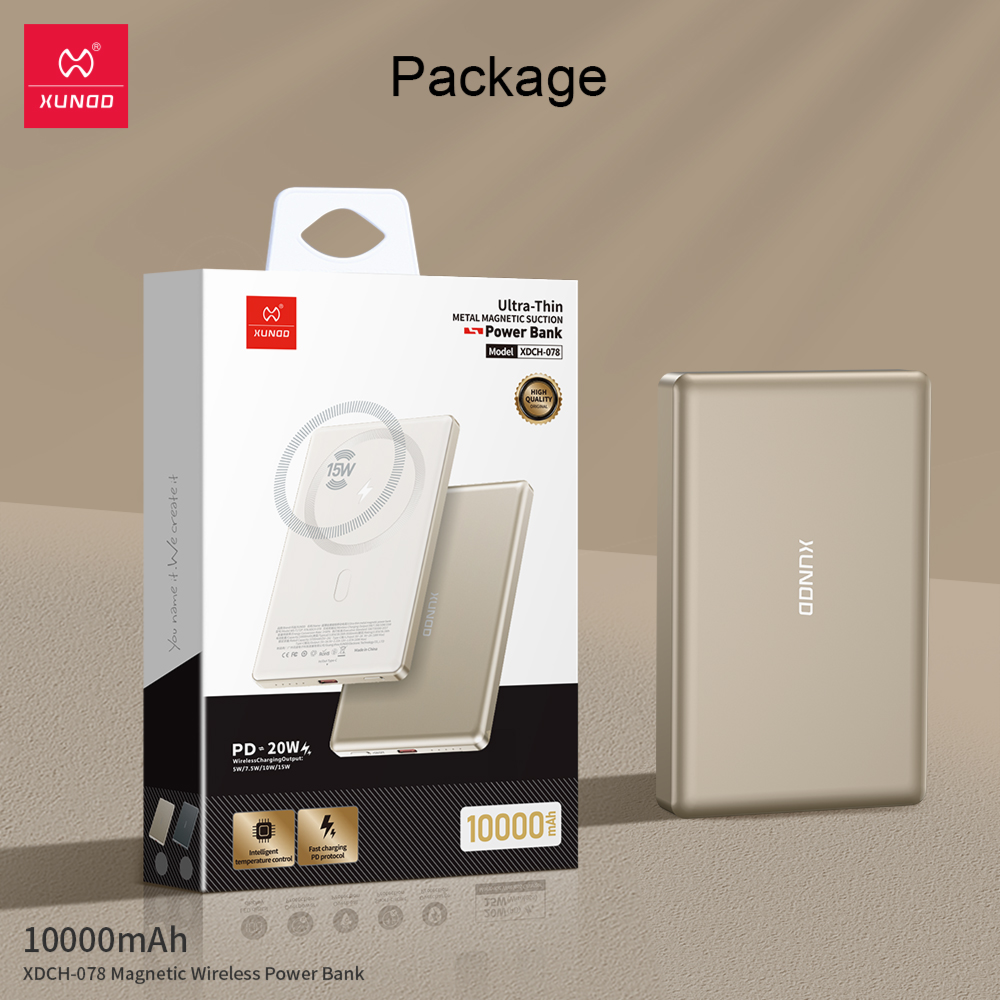 buy wireless power bank Qatar XDCH-078 gold front view