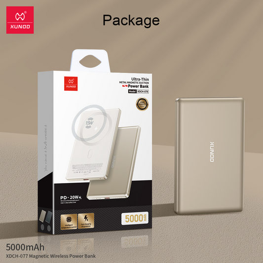 magnetic wireless power bank Qatar XDCH-077 gold front view