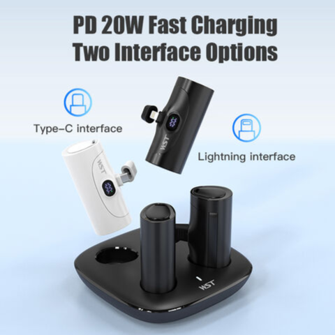 buy portable power bank Qatar WST capsule charger front view